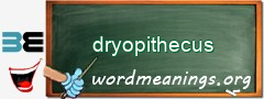 WordMeaning blackboard for dryopithecus